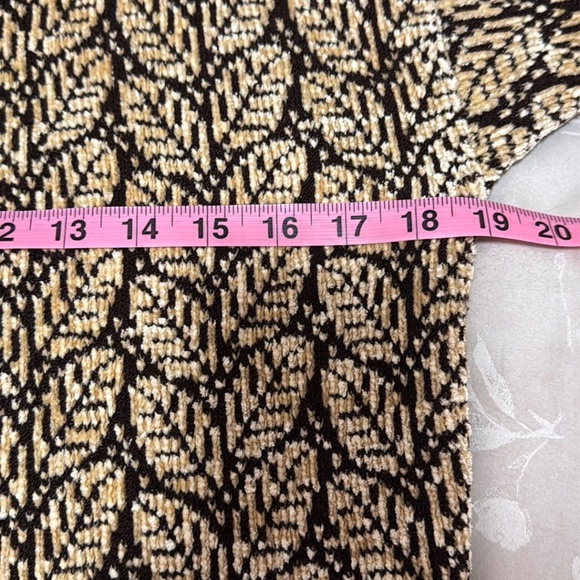 Vintage 90s Dia wool leaf print chunky cardigan sweater size Large - Picture 12 of 16